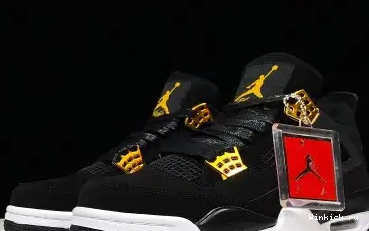 JORDAN AIR BLACK GOLD-WHITE METALLIC MENS 4 “ROYALTY” 0417
